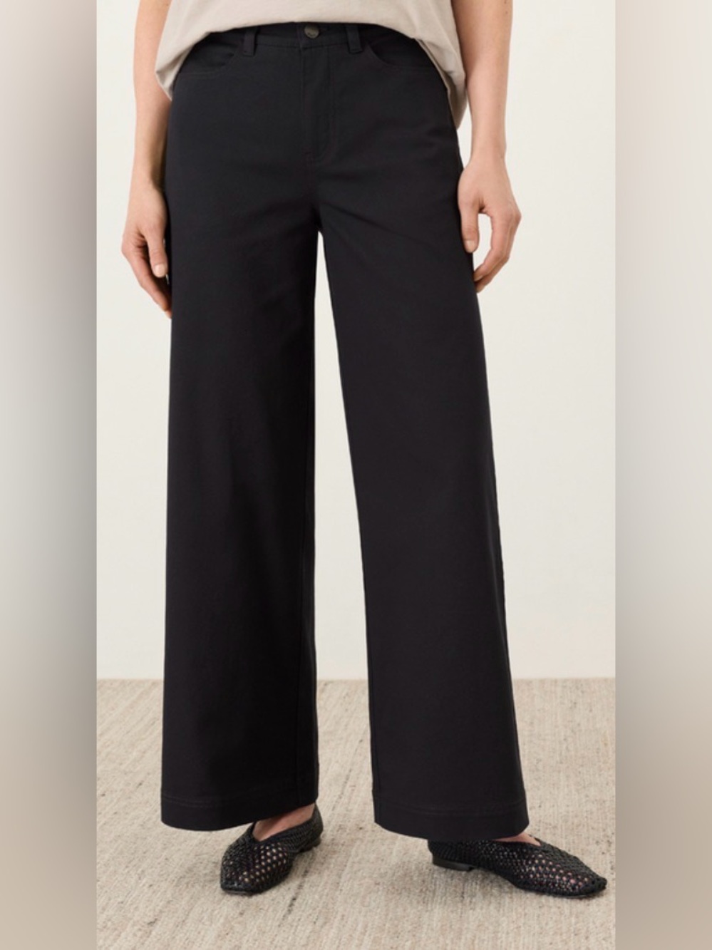 Pact stretch twill wide leg pants